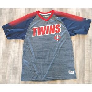 Minnesota Twins True Fans MLB Baseball Jersey Men's Large Shirt MLB Gray